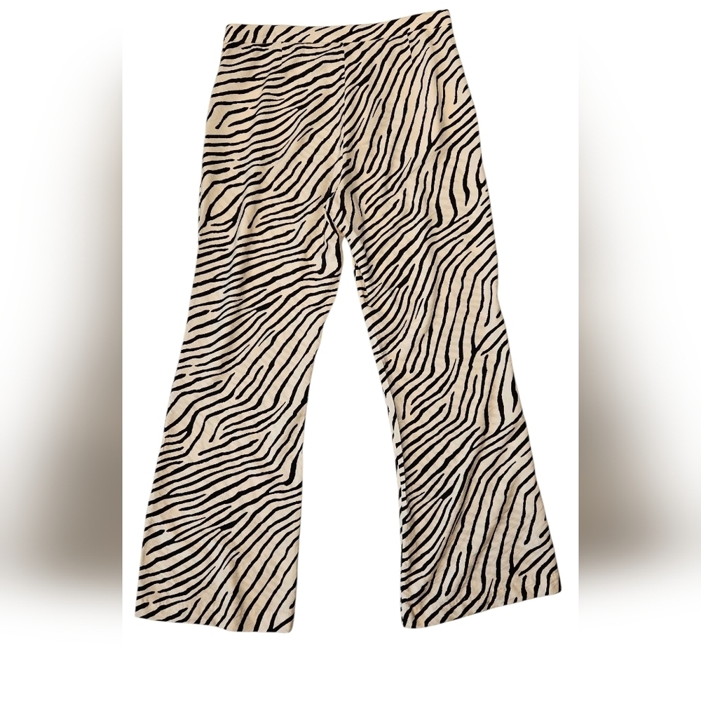 H&M Zebra Print Flared Pants - Sz 14 - Picture 3 of 5